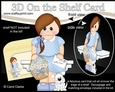 3D On the Shelf Card Kit - Cute Little Teen Danya with Basket of Daisies, letter & Dog Joi