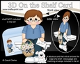 3D On the Shelf Card Kit - Cute Little Teen Jerrold with Basket of Daisies, letter & Dog Joi