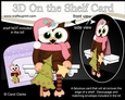 3D On the Shelf Card Kit - Christmas Little Hoot Owl has a Christmas Tree