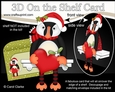 3D On the Shelf Card Kit - Little Christmas Puffin Pilchard has a Heart