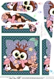 Christmas Little Hoot Owl delivers the oresents Fan Pyramage Topper