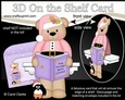 3D On the Shelf Card Kit - Christmas Livvy Bear reads a Festive Bedtime Story