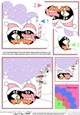 Christmas Penguins find love at the North Pole Shell Edged Stacker