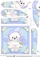 Teddy Ed has a letter and Flowers Fan Pyramage Topper