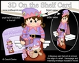 3D On the Shelf Card Kit - Little Christmas Girl Elf helps fill the Sack for Santa
