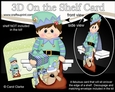 3D On the Shelf Card Kit - Little Christmas Boy Elf helps fill the Sack for Santa