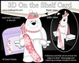 3D On the Shelf Card Kit - Christmas Ben Polar Bear goes Snowboarding