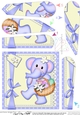 Lola Elephant has an Easter Basket Fan Pyramage Topper