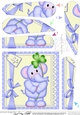 Lola Elephant has Good Luck Clover Fan Pyramage Topper