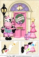8 x 8 Christmas Door Milly Moo Cow has a present Scalloped Corner Topper