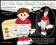 3D On the Shelf Everlasting Calendar Kit - Little Footballer Valentin