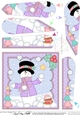 Christmas Snowman Rio has a Snowball Fight Fan Pyramage Topper