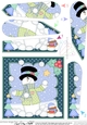 Christmas Snowman Rio has a Snowball Fight Fan Pyramage Topper