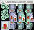 3D Christmas Cracker Boxes Pastel Candles and Holly