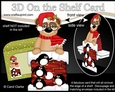 3D On the Shelf Card Kit - Christmas Cute Frank Meerkat is helping Santa take the Presents down the Chimney