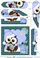 Christmas Little Hoot Owl delivers the Christmas Presents Fan Pyramage Topper