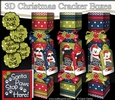 3D Black Schitzu and Black and White Schitzu and Bichon Frize dog Christmas Cracker Boxes