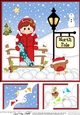 8 x 8 Christmas at the North Pole Little Christmas Snowboard Boy Scalloped Corner Topper