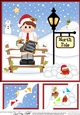 8 x 8 Christmas at the North Pole Little Christmas School Boy Scalloped Corner Topper