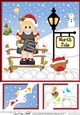 8 x 8 Christmas at the North Pole Little Christmas School Girl Scalloped Corner Topper