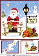 8 x 8 Christmas at the North Pole Christmas Santa has a Christmas Tree Scalloped Corner Topper