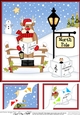 8 x 8 Christmas at the North Pole Christmas Rudolph goes Carol Singing Scalloped Corner Topper