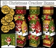 3D Christmas Cracker Boxes Rudolph has a Snowball Fight