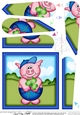 Ziggy Piggy has a Good Luck Clover Fan Pyramage Topper