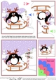 Christmas Pip Penguin goes Sledging at the North Pole Shell Edged Stacker