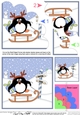 Christmas Pip Penguin goes Sledging at the North Pole Shell Edged Stacker