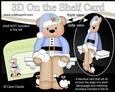 3D On the Shelf Card Kit - Christmas Cute Little Livvy Bear has a Snowball Fight