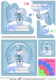 Christmas Snowglobe Little Snowman has a Present Shell Edged Corner Stacker