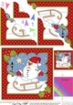 Christmas Snowball Sam goes Sledging Scallop Corner Topper