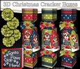 3D Brown Husky, Grey Husky and St Bernard Dog Christmas Cracker Boxes