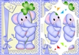 A5 Lola Elephant has a Good Luck Clover Scallop Corners and Pyramage