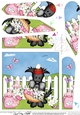 Hamish Scottie Dog has a Bonnet and Basket of Flowers Fan Pyramage Topper