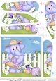 Lola Elephant has a Bonnet and Basket of Flowers Fan Pyramage Topper