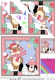 Christmas Rudolph has a Snowball Fight with Pip Penguin Scallop Corner Topper