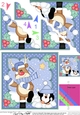 Christmas Rudolph has a Snowball Fight with Pip Penguin Scallop Corner Topper