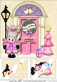 8 x 8 Christmas Door GiGi Horse has a present Scalloped Corner Topper