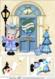 8 x 8 Christmas Door GiGi Horse has a present Scalloped Corner Topper