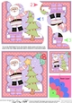 Christmas Santa puts the Star on the Christmas Tree Shell Edged Corner Side Stacker