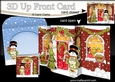 3D Christmas Up Front Card - Snowman Rio is Checking Santas List