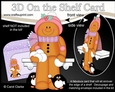 3D On the Shelf Card Kit - Christmas Gingerbread Man has a Snowball Fight