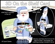 3D On the Shelf Card Kit - Christmas Santa relaxes in his slippers with a Hot Chocolate and Cupcake