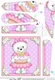 Teddy Tess has a Birthday Cake Fan Pyramage Topper