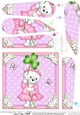 Teddy Tess has aGood Luck Clover Fan Pyramage Topper