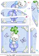 Teddy Ed has a Good Luck Clover Fan Pyramage Topper