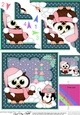 Christmas Little Hoot Owl has a Snowball Fight with Pip Penguin Scallop Corner Topper