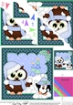 Christmas Little Hoot Owl has a Snowball Fight with Pip Penguin Scallop Corner Topper